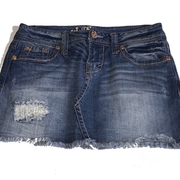 Wall Flower Jeans Mini Skirt Distressed 5 0261 - Picture 6 of 6